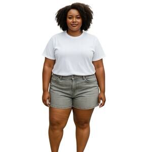Torrid 5 Inch Boyfriend Vintage Stretch Mid-Rise Denim Jean Shorts Smokestack 18
